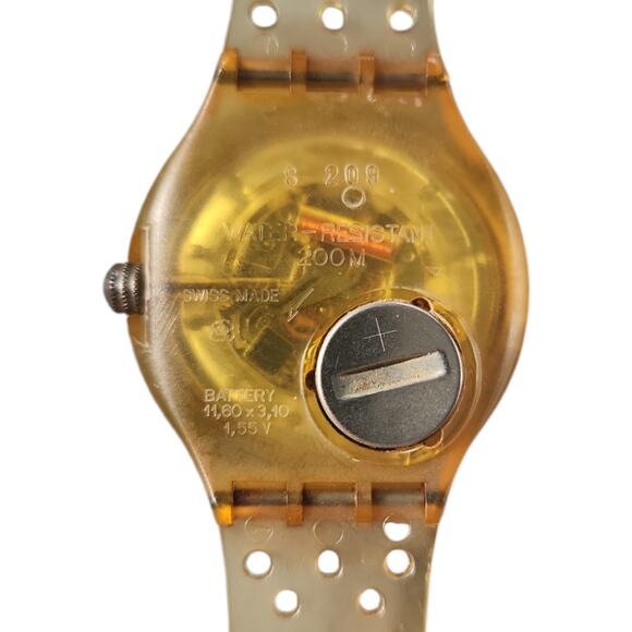 Swatch Scuba 200 Watch 'Jelly Bubbles' Yellow! SDK104G. In box with paperwork - Picture 5 of 7